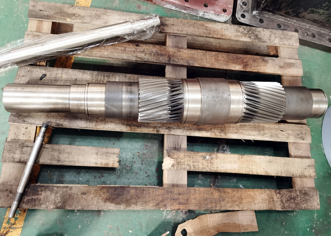 SAE 4340 Steel Doubel Helical Gear Shaft 8 Module Helical Pinion Shaft